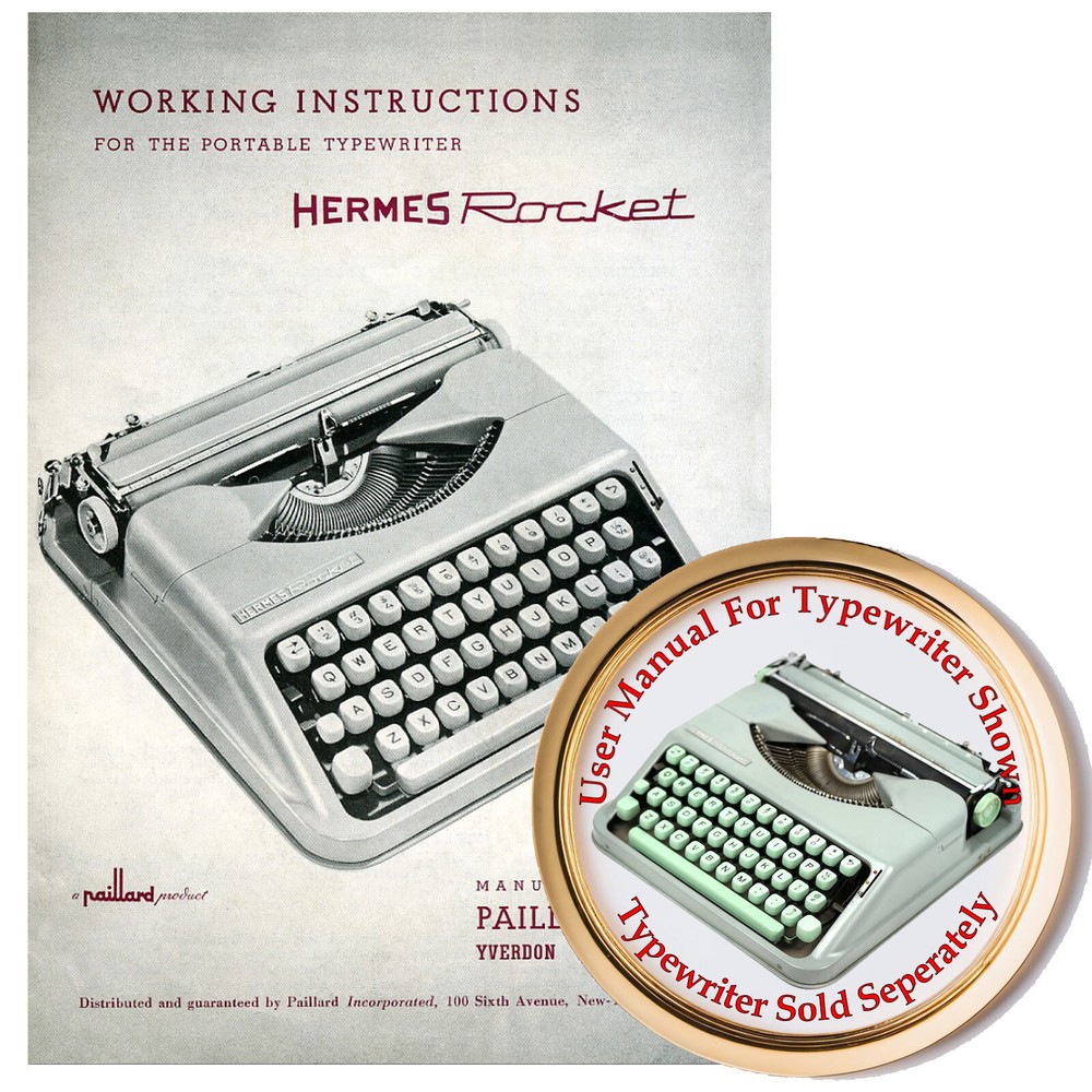 Hermes Rocket Typewriter (With Ribbon Color Selector) User Instruction Manual