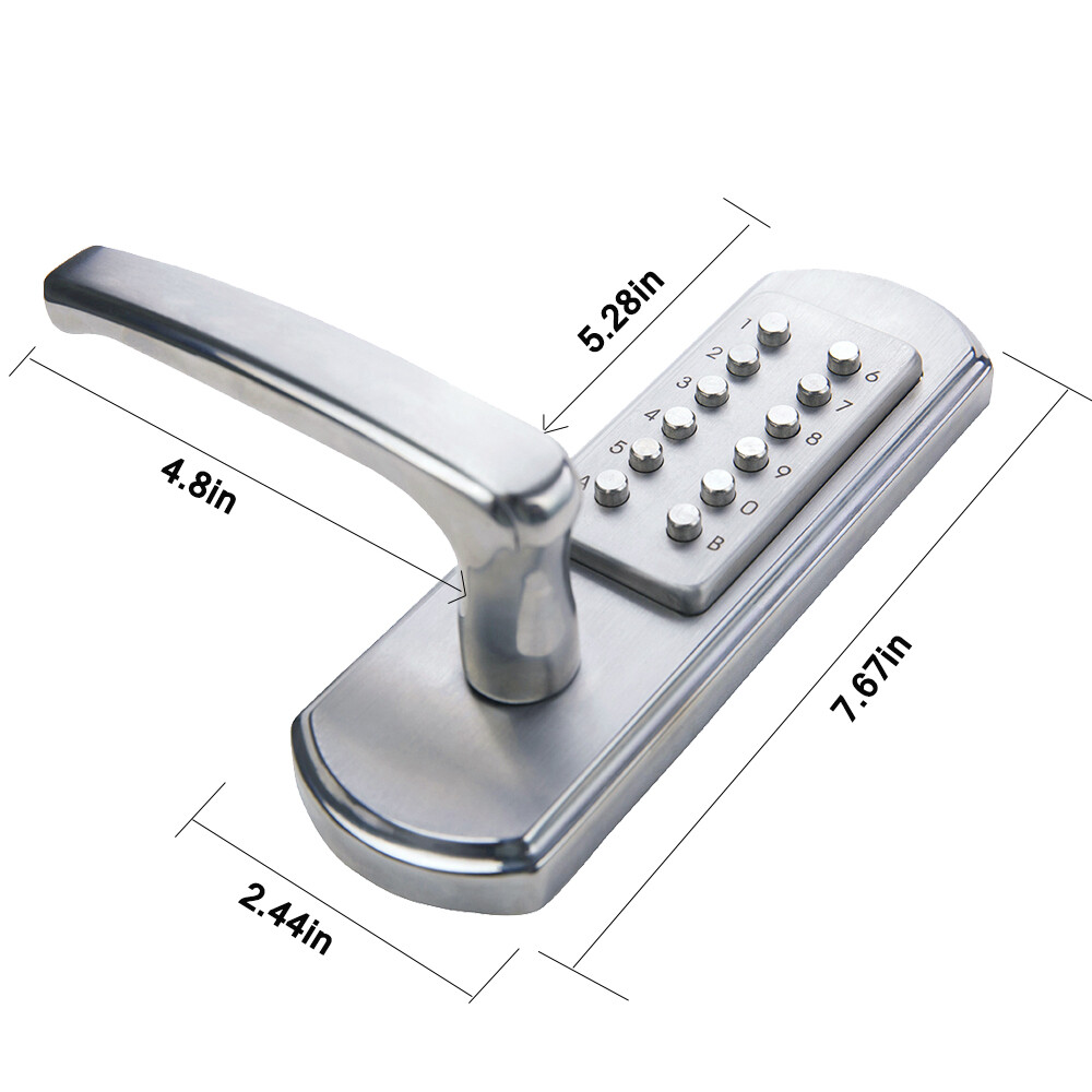 Keyless Door Lock Mechanical Push Button Digital Keypad Entry Security Door Knob