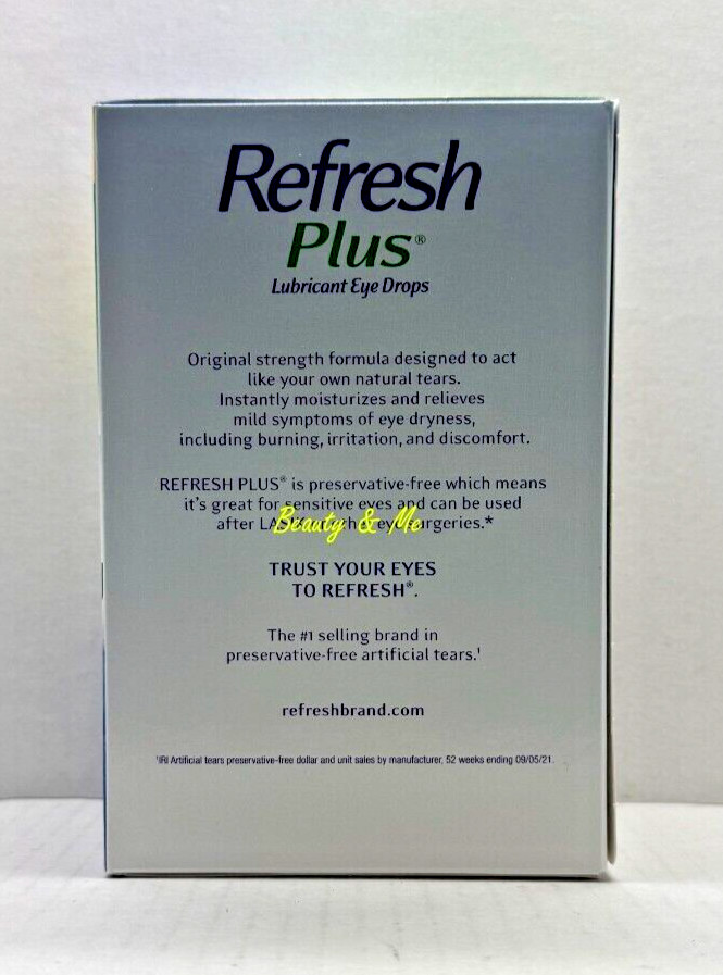 Refresh Plus Lubricant Eye Drops, Moisturizing Relief, 100 Single Vials