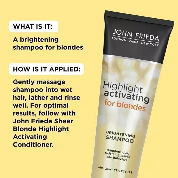 John Frieda Sheer Blonde Highlight Activating Enhancing Shampoo 8.45 oz