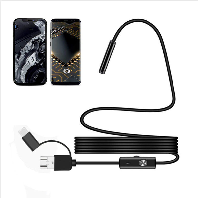 7mm Waterproof Micro USB Type C Endoscope Inspection Camera Cable For Android PC