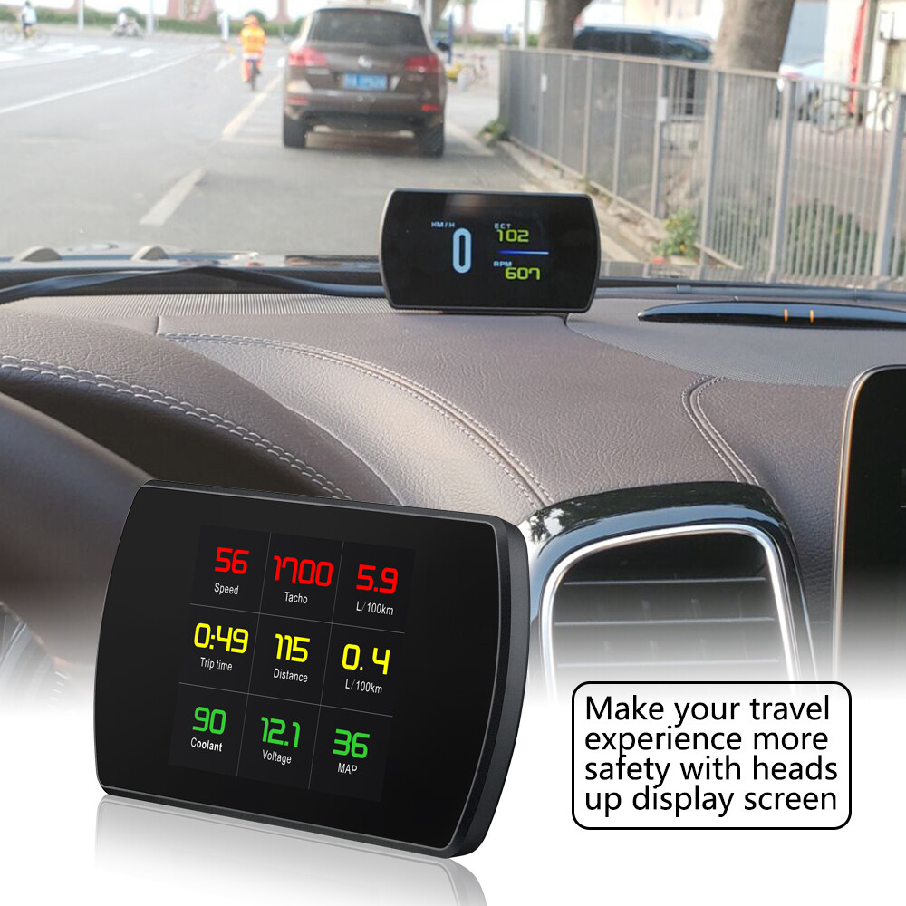 Car OBD2 Head Up Display Digital Speedometer Fuel Consumption Voltage 50 Datas
