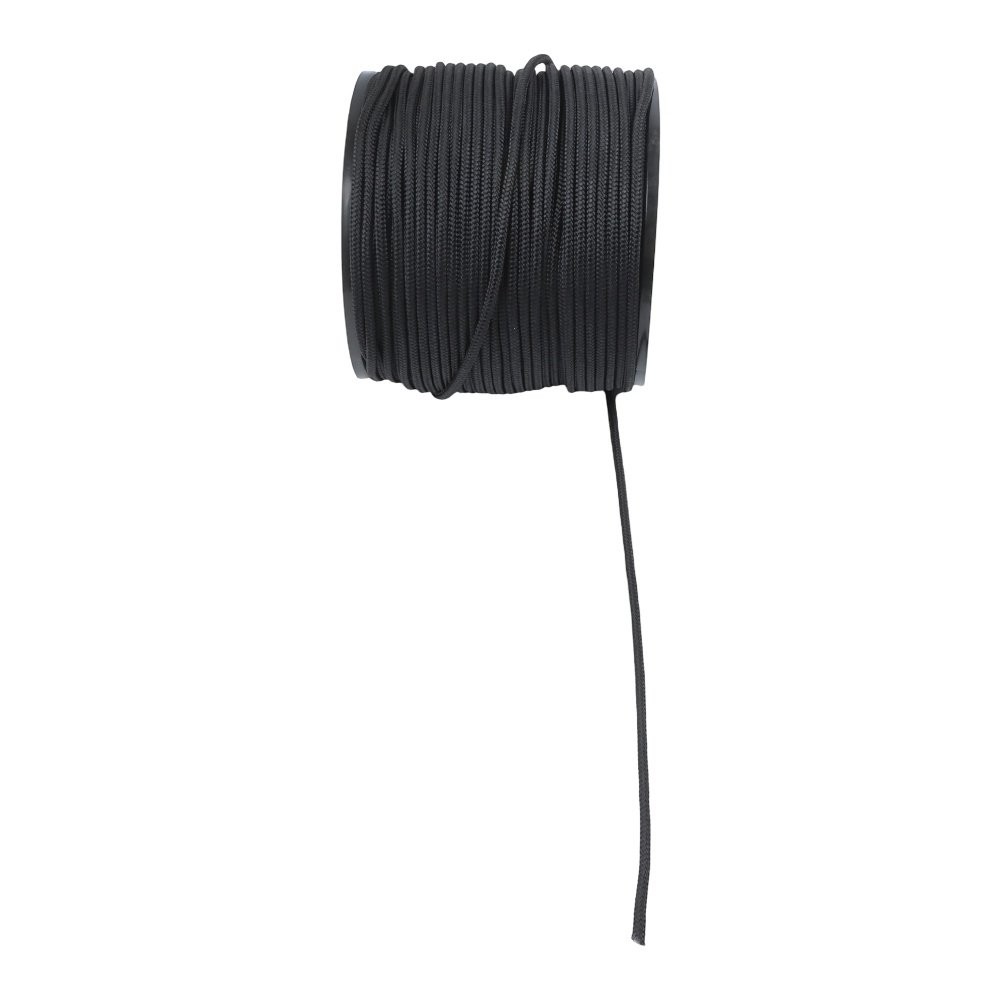 1/4" × 500' Black Nylon Rope Sturdy Spool Solid Braid Knot Rope Multipurpose
