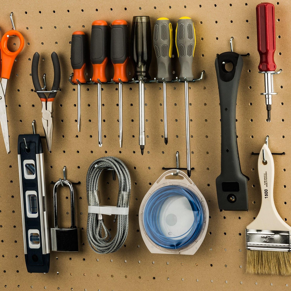 51 Piece Peg Board Hook Set, Multi-Tool Rack Increases Garage Storage, Workbench