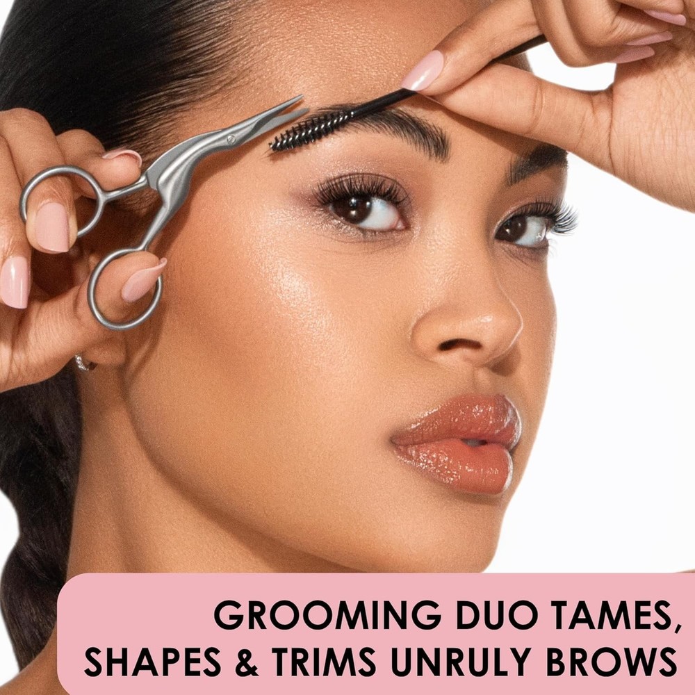 JAPONESQUE Brow Scissors & Spoolie Set Hand-Sharpened Precision Blades