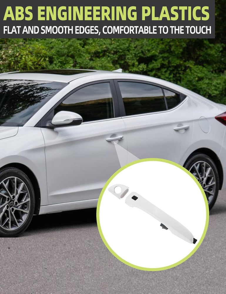 2017-20 Hyundai Elantra Driver Side Door Handle White–Compatible Replacement