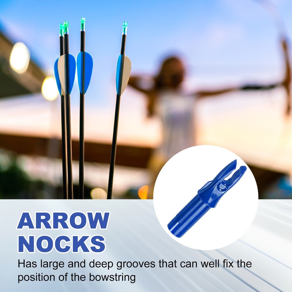30 Pack Archery Arrows Nocks 6.2mm Plastic Insert Arrow Nock Blue