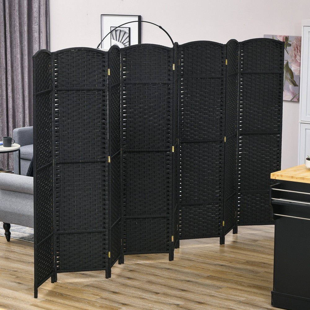 HOMCOM 4 Panel Room Divider Freestanding Folding Privacy Screen Black
