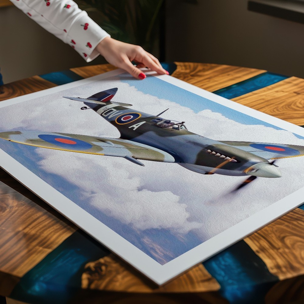 WW2 Spitfire Aviation A3 Artwork Print Poster Militaria Art