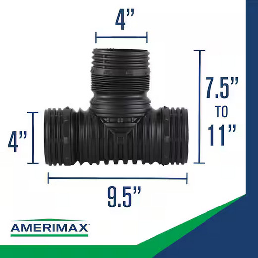 FLEX Drain 4 in. Black Copolymer DMV Flexible Tee/Wye