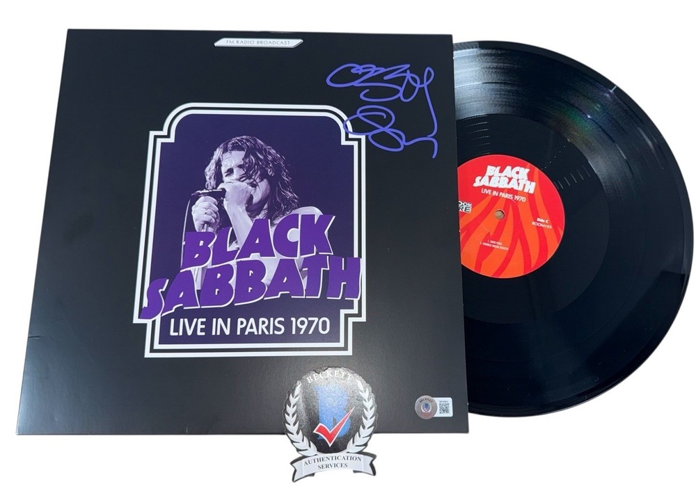 OZZY OSBOURNE SIGNED BLACK SABBATH LIVE VINYL ALBUM BECKETT COA 1W249941