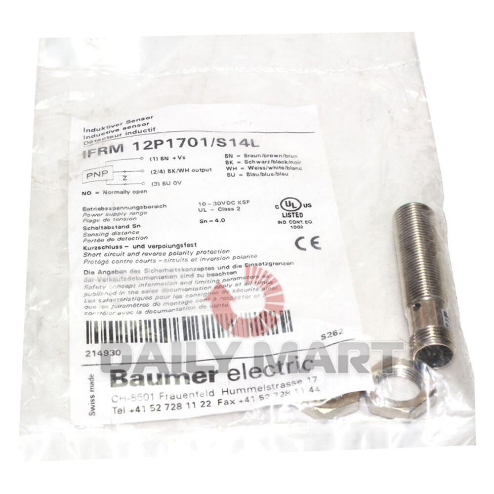 New In Box BAUMER IFRM 12P1701/S14L Proximity Switch