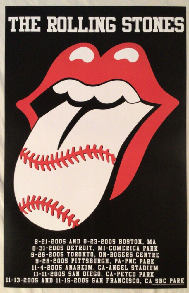 Rolling Stones 2005 Baseball Stadium Tour Poster Tour Merch