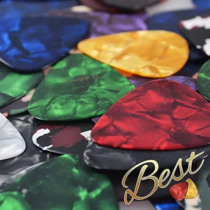 100 Guitar Picks Variety Pack - Assorted Colors, Designs & Gauges 0.46/0.71/0.96