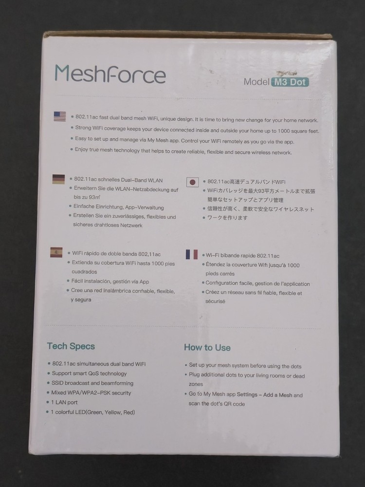 MeshForce M3 Dot Wall Plug WiFi Extender Additional Mesh WiFi Dot Plug