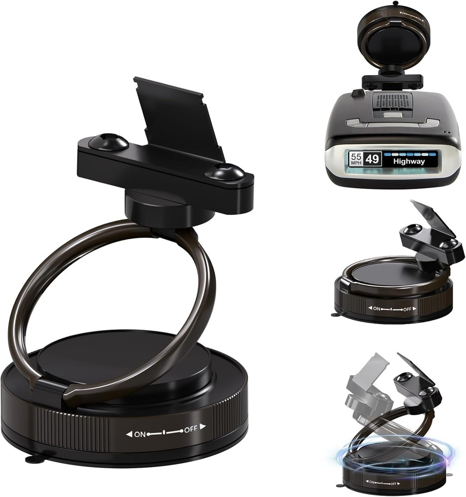 Radar Detector Mount Super Strong Suction Cup Car Windshield Bracket 360