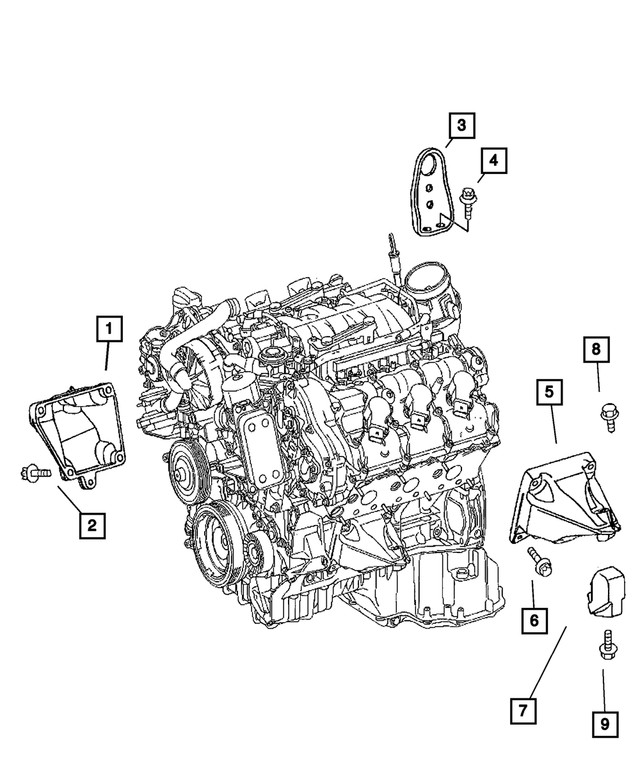 Genuine Mopar Engine Support Right 68013869aa