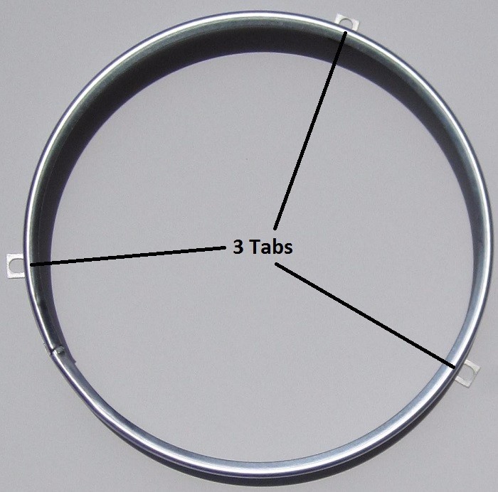 1968-1973 GM Headlight Bulb Retaining Ring. Stainless Steel.