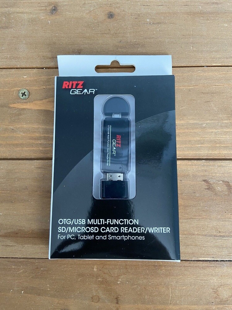 Ritz Gear OTG USB / Micro USB Multi-Function SD / MICRO SD Card Reader NIB