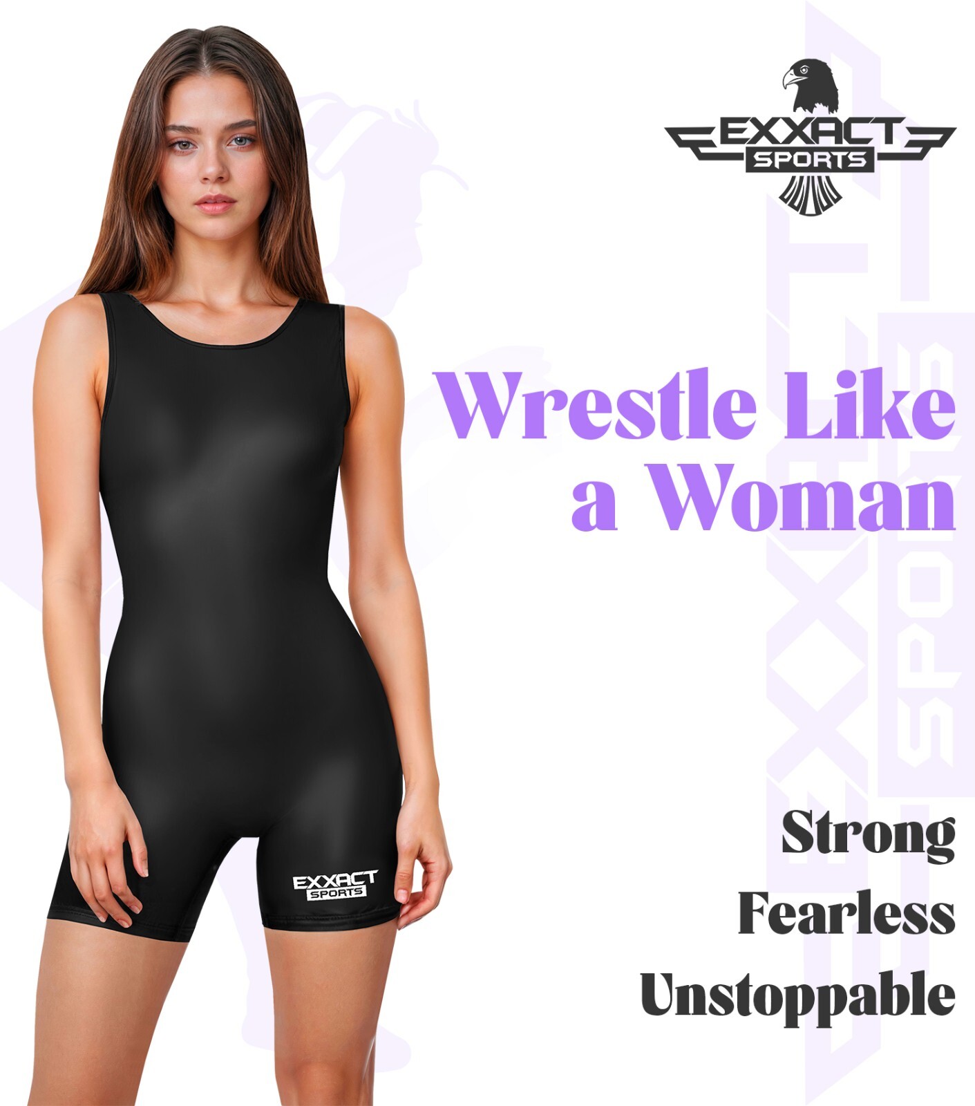 Exxact Sports Women Wrestling Singlet - High-Cut, Full-Coverage Powerlifting