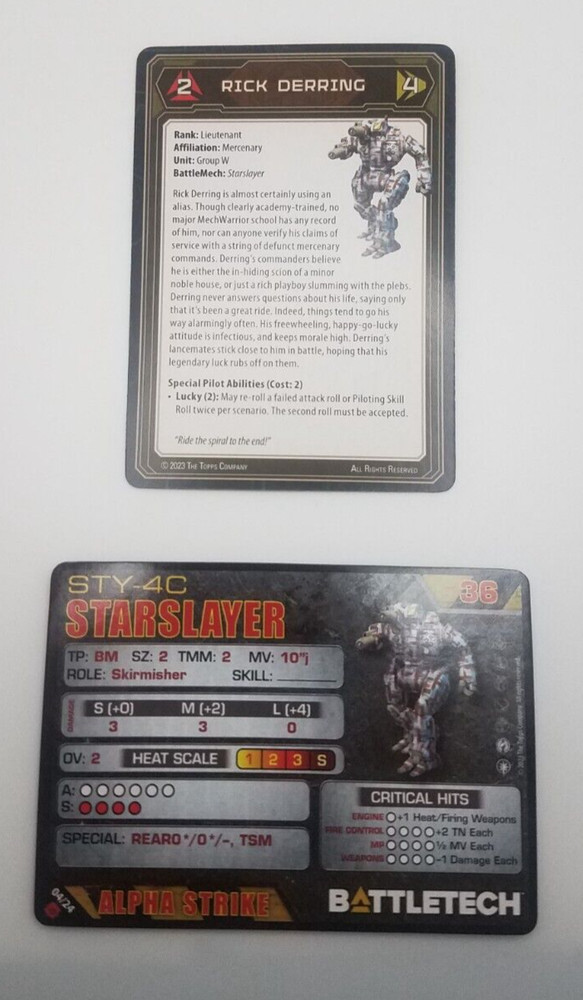 Battletech Mercenaries - Starslayer *Mech & Cards*