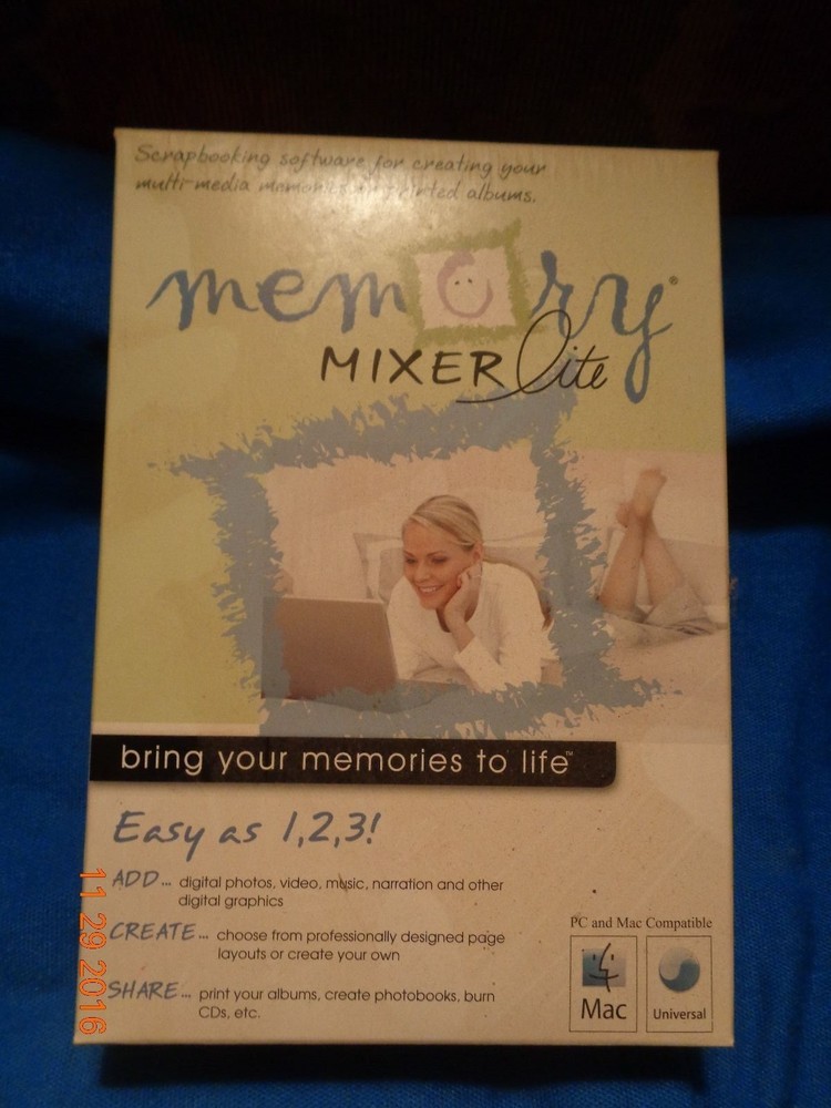 Memory Mixer Lite Digital Scrapbooking Software Mac/PC 2000/ XP/Vista NEW