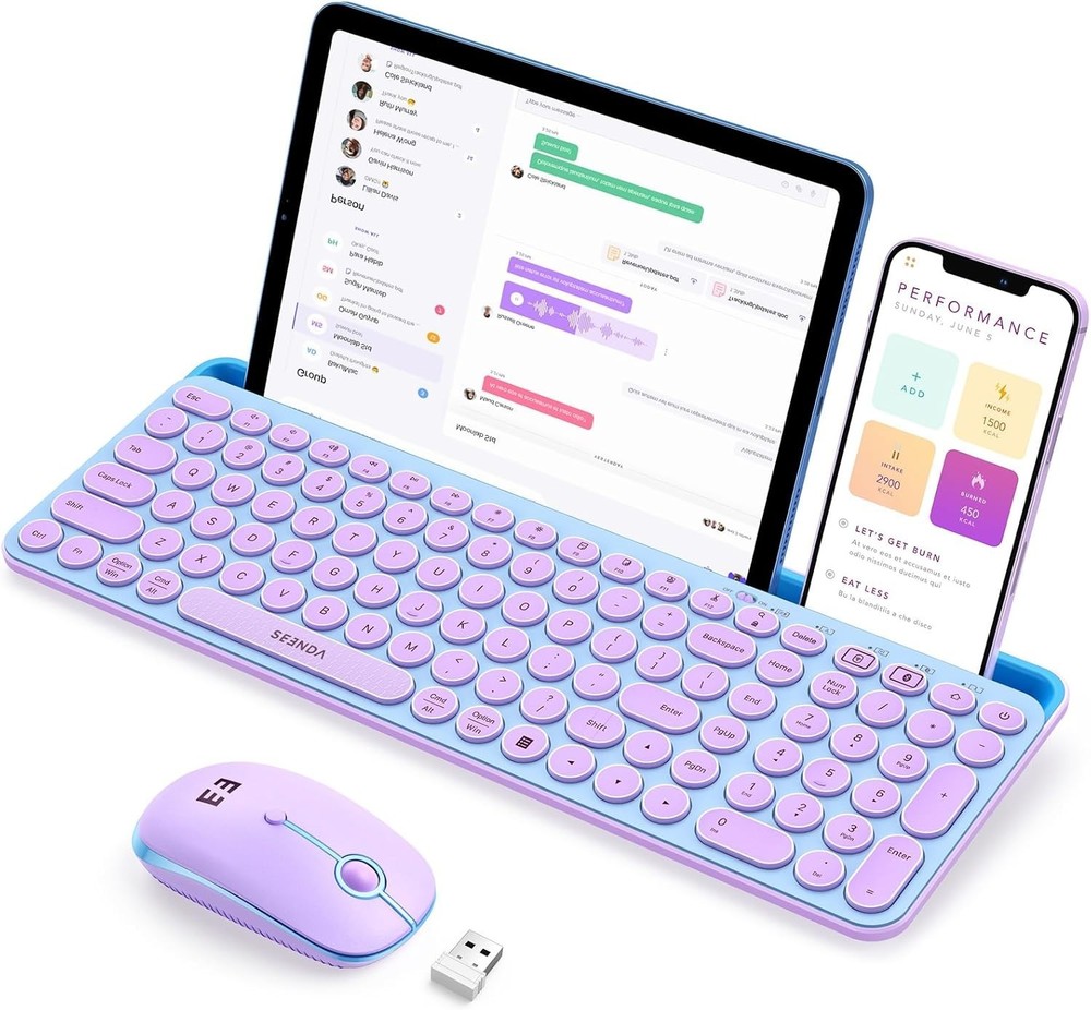 Bluetooth Keyboard and Mouse for iPad, CTU-301 Wireless Multi-Device Bluetoot...