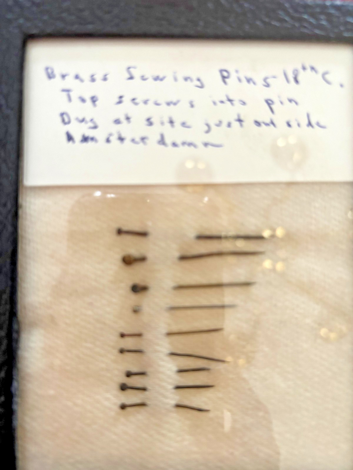 Original, 9 18th C. Dug Brass Sewing Pins from site near Amsterdam