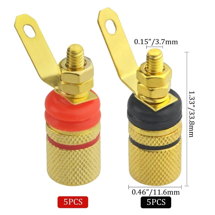 10Pcs 4mm Banana Plug Socket Connector Amplifier Speaker Terminal Binding Post