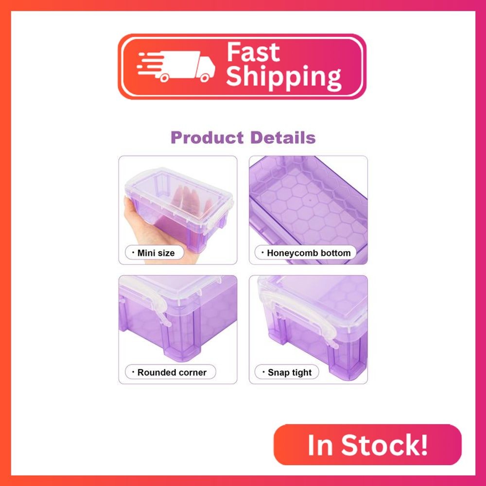 testyu Small Plastic Box, 5" X 2.8" X 2" Stackable Mini Storage Box with Lid, Cl