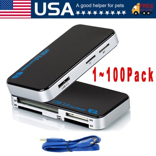 USB 3.0 Memory Card Reader Adapter 5GBPS Fit CF/TF/SD/Micro SD/XD/M2/MS Card Lot