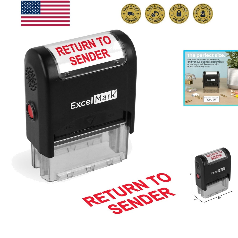 Return to Sender Self Inking Rubber Stamp - Red Ink
