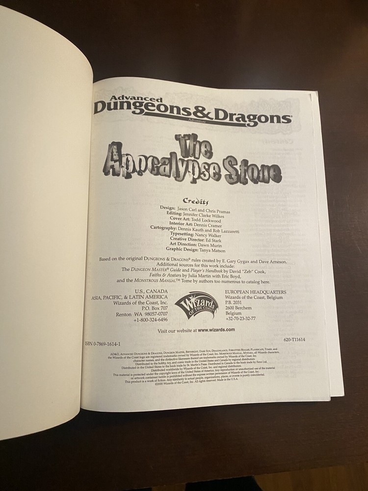 AD&D TSR Adventure Module “Apocolypse Stone”