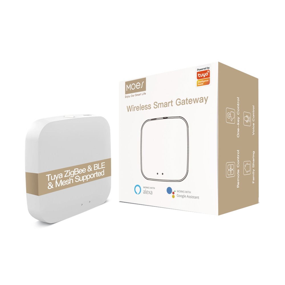 MOES Tuya Smart Multi-Mode Wireless Hub ZigBee Bluetooth Mesh Gateway App Remote