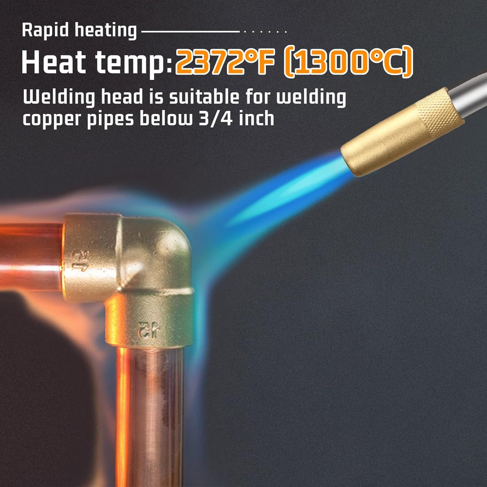 Propane Torch Head for MAP, MAPP and Propane Tank, High Intensity Trigger Start