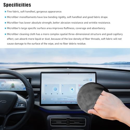 Car Screen Cleaner, 4.33"×4.33" Microfiber Auto Screen Cleaning Round,2Pcs