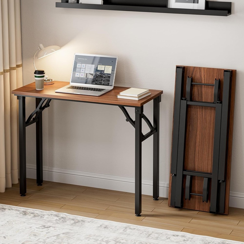 Small Folding Computer Desk – Portable 35.8 Inch Foldable Laptop Table