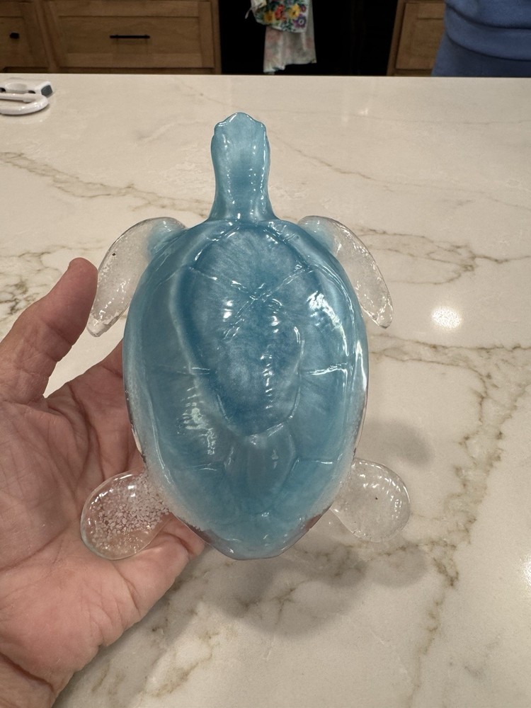 Beautiful Blue Resin Turtle