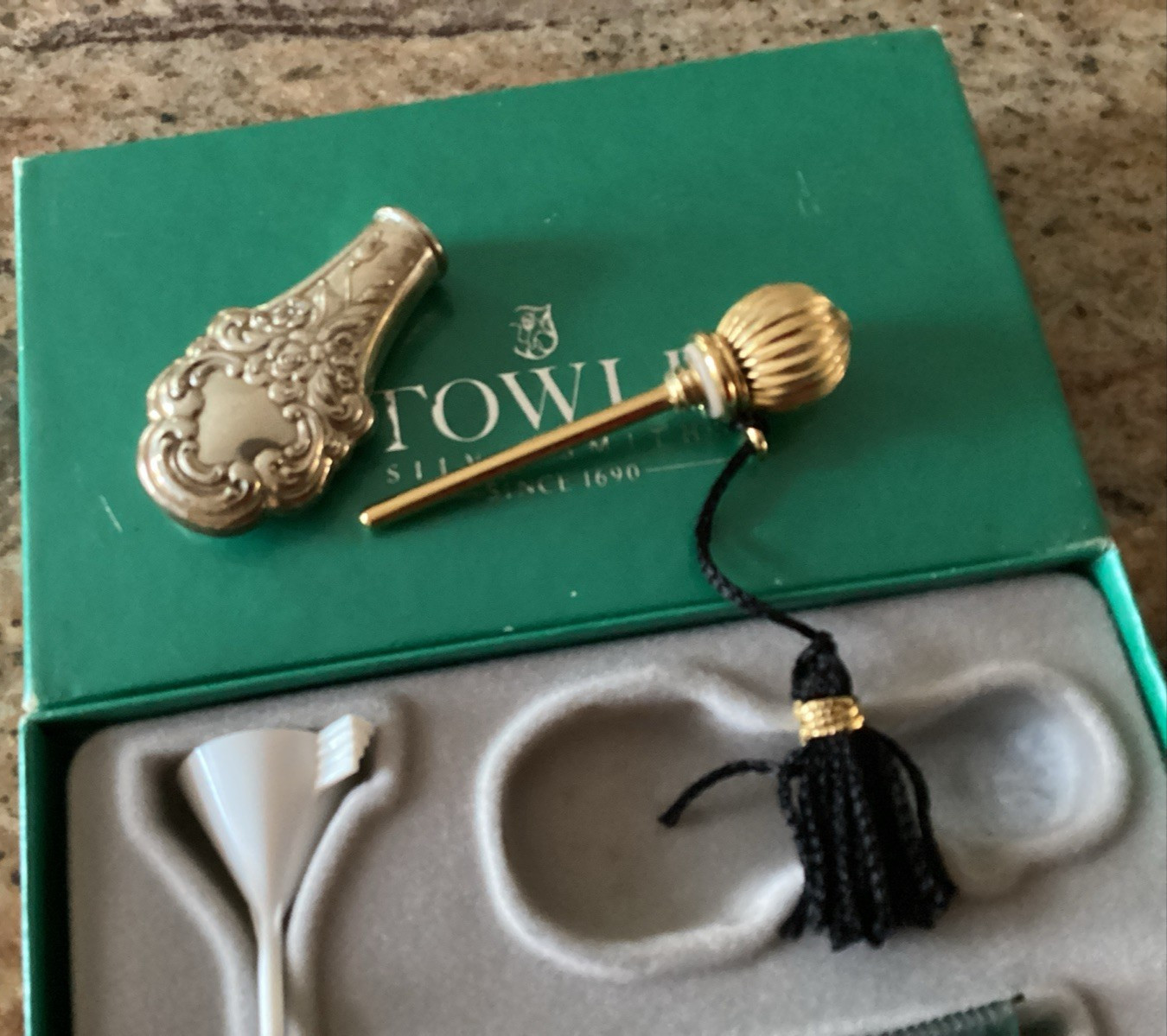 Towle Old Master Sterling Silver Travel Perfume Bottle in Original Box