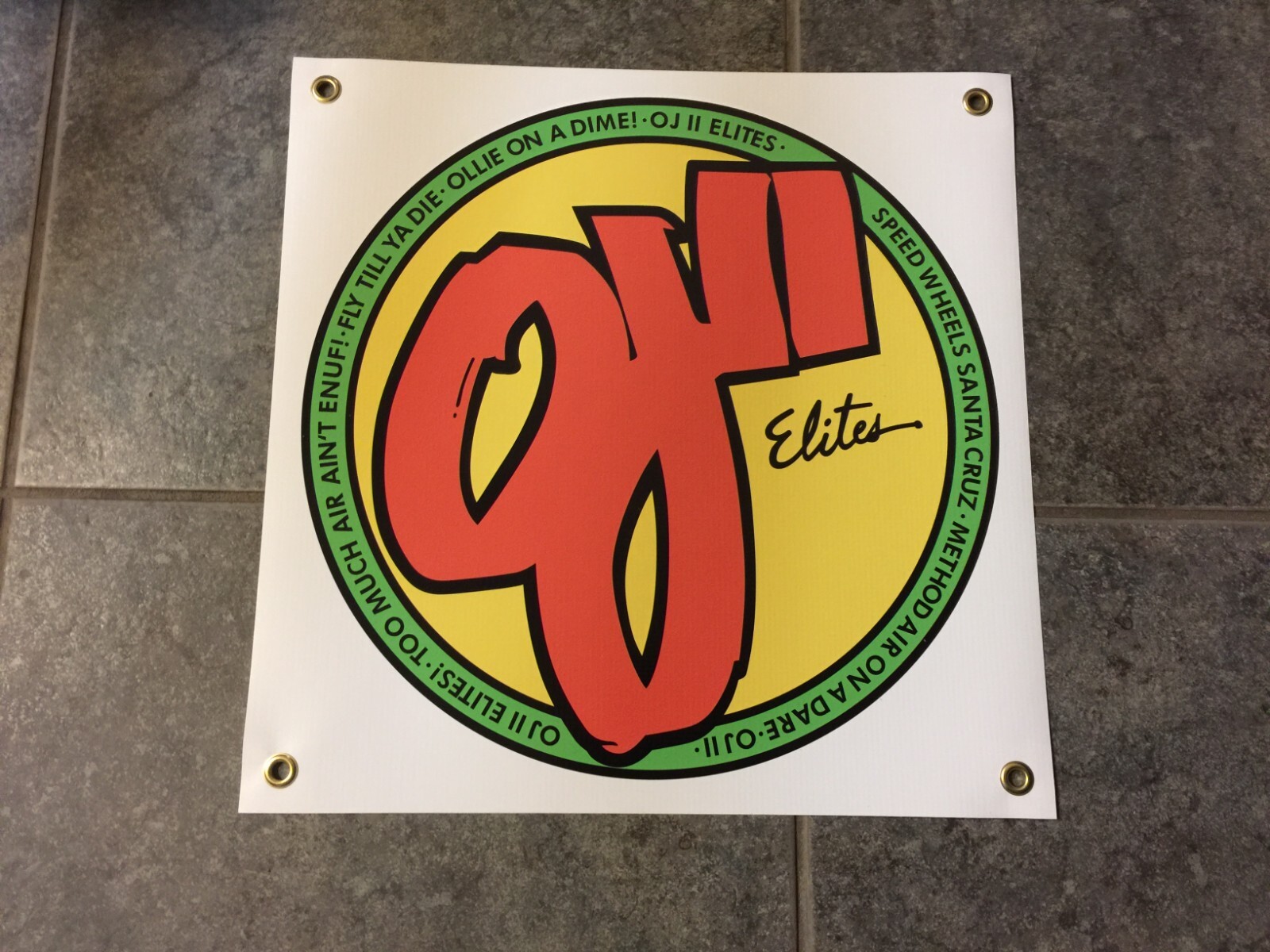 OJII Elites Wheels banner poster sign skate skateboard garage shop bedroom oj