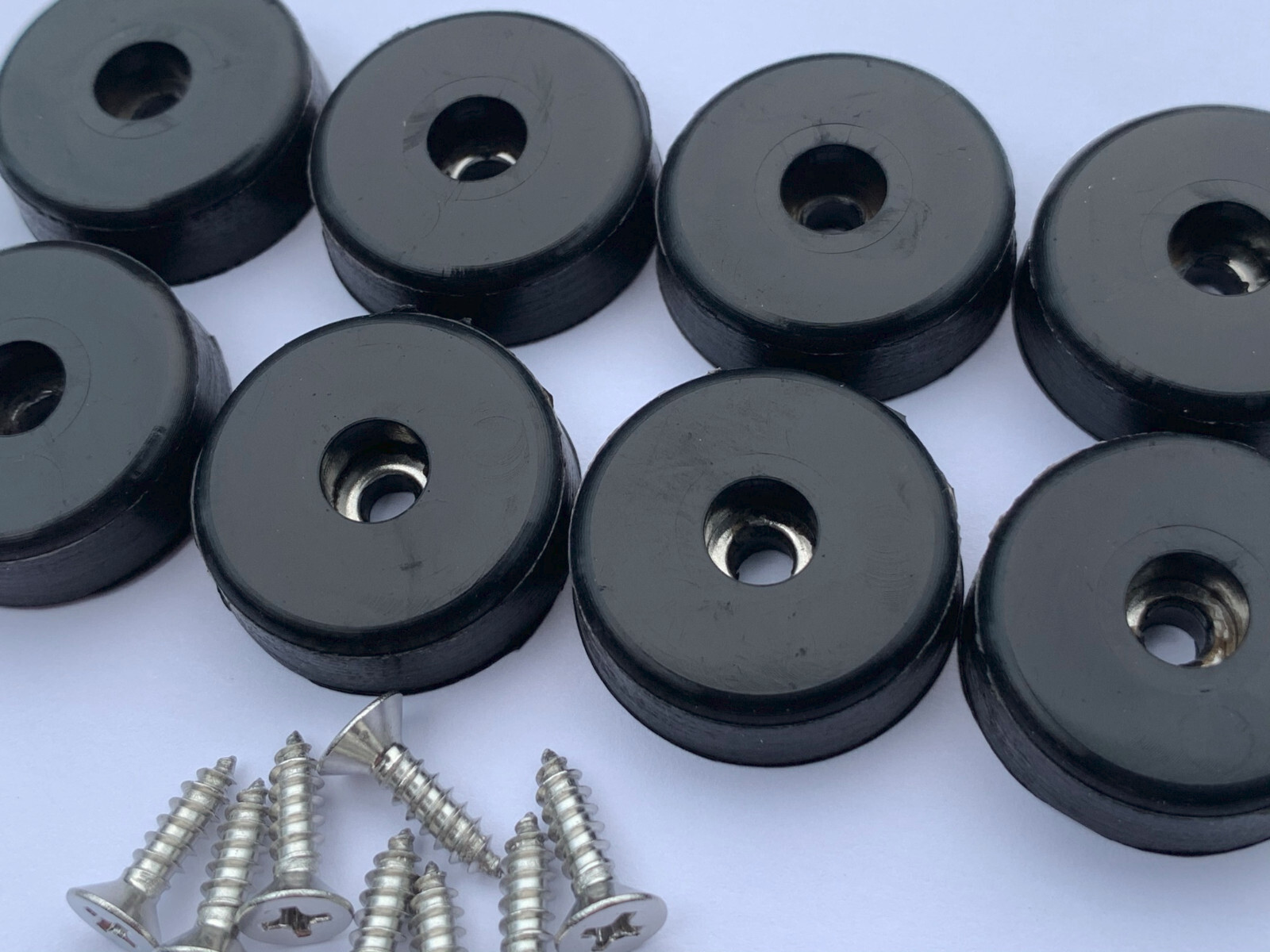 1" DIA Cutting Board Rubber Bumpers LOW PROFILE Silicone Black Clear Stainless