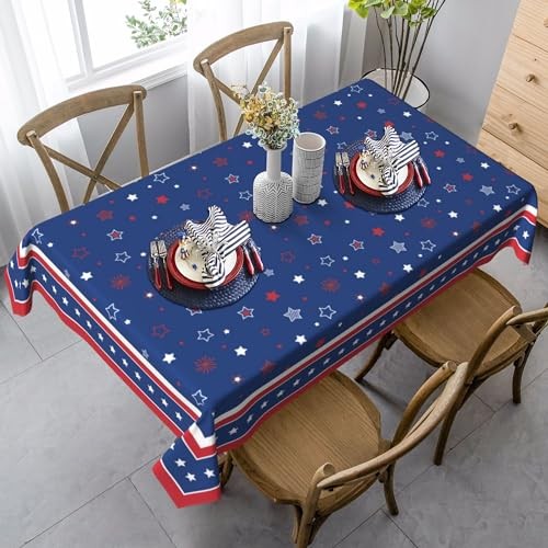 Patriotic Rectangle Tablecloth 60x84 Inch 84" x 60" (Rectangular) Dark Blue