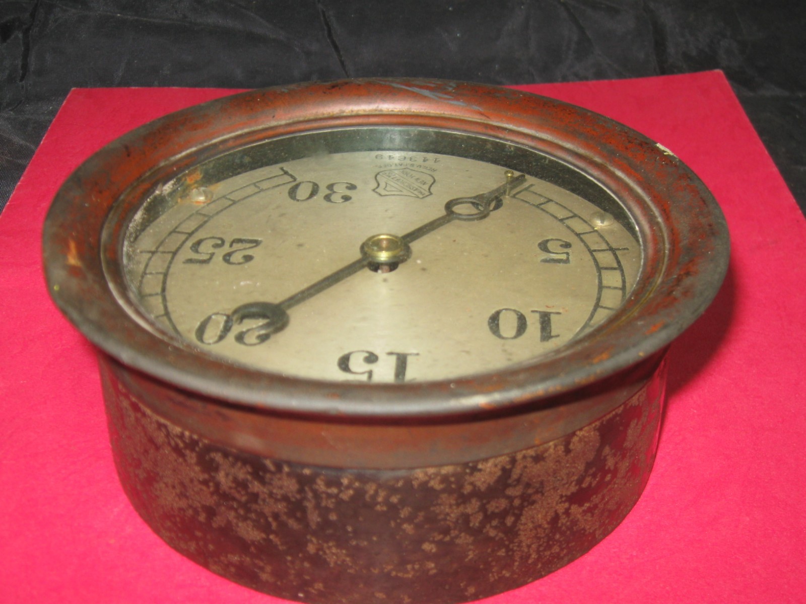 Antique Ashcroft Mfg Co Brass Steam 30 PSI Gauge Boiler Engine GREAT STEAMPUNK