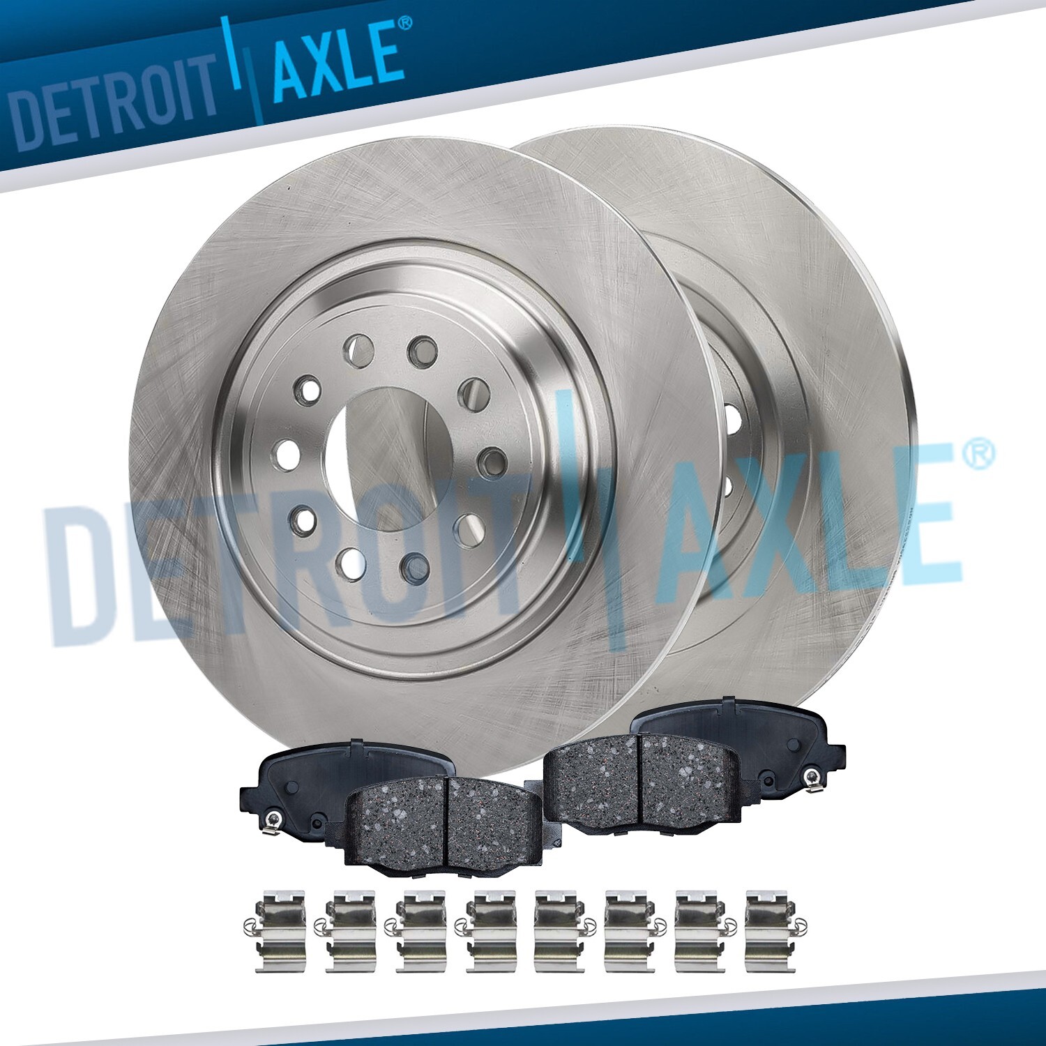 12.60 inch Rear Disc Rotors Ceramic Brake Pads Kit for 2014 - 2023 Jeep Cherokee