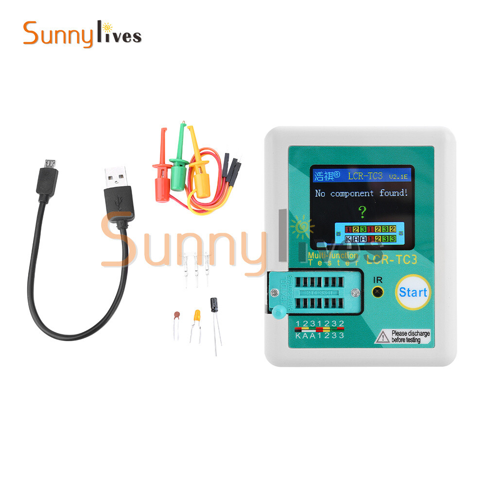 LCR-TC3 High-precision Transistor Tester Diode Capacitance Test Meter + Cable US