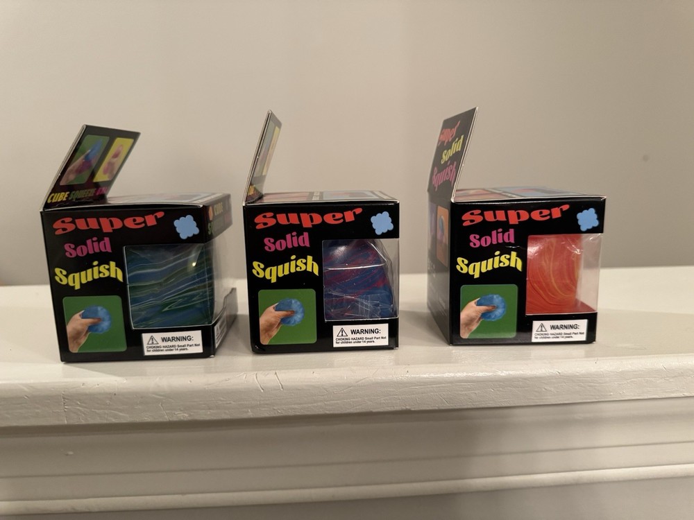 Super Solid Squish Cube Squeeze Ball Stress Toy 2.5 Inches