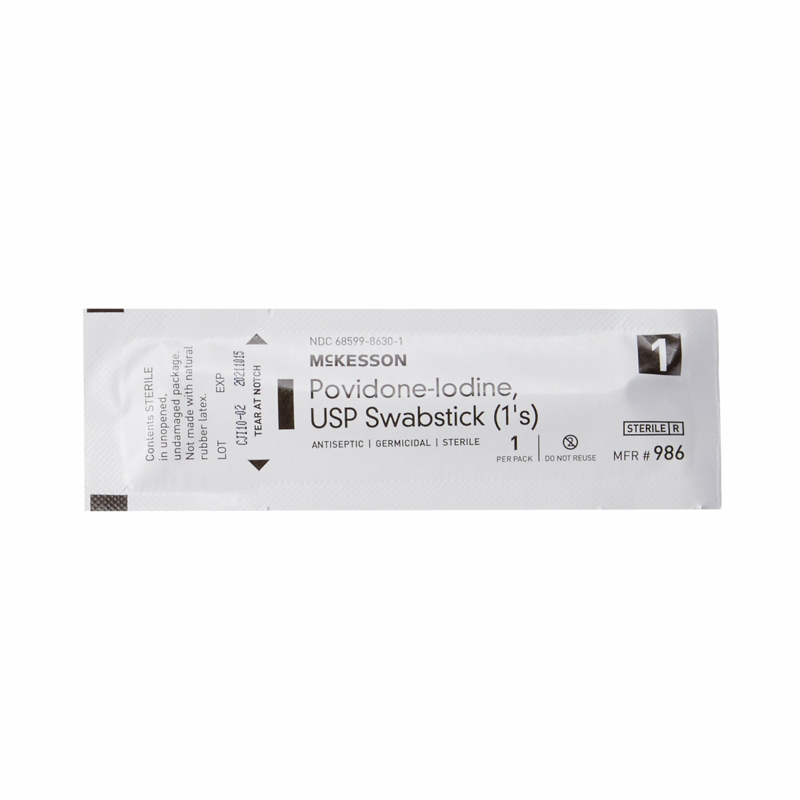 McKesson Impregnated Swabstick Sterile 986 1 Pack(s) 50 Sticks/Pack