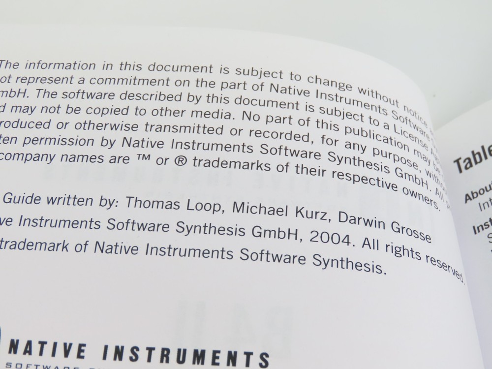 Native Instruments B4 II Operation Manual Software Synthesis 2004 Guide