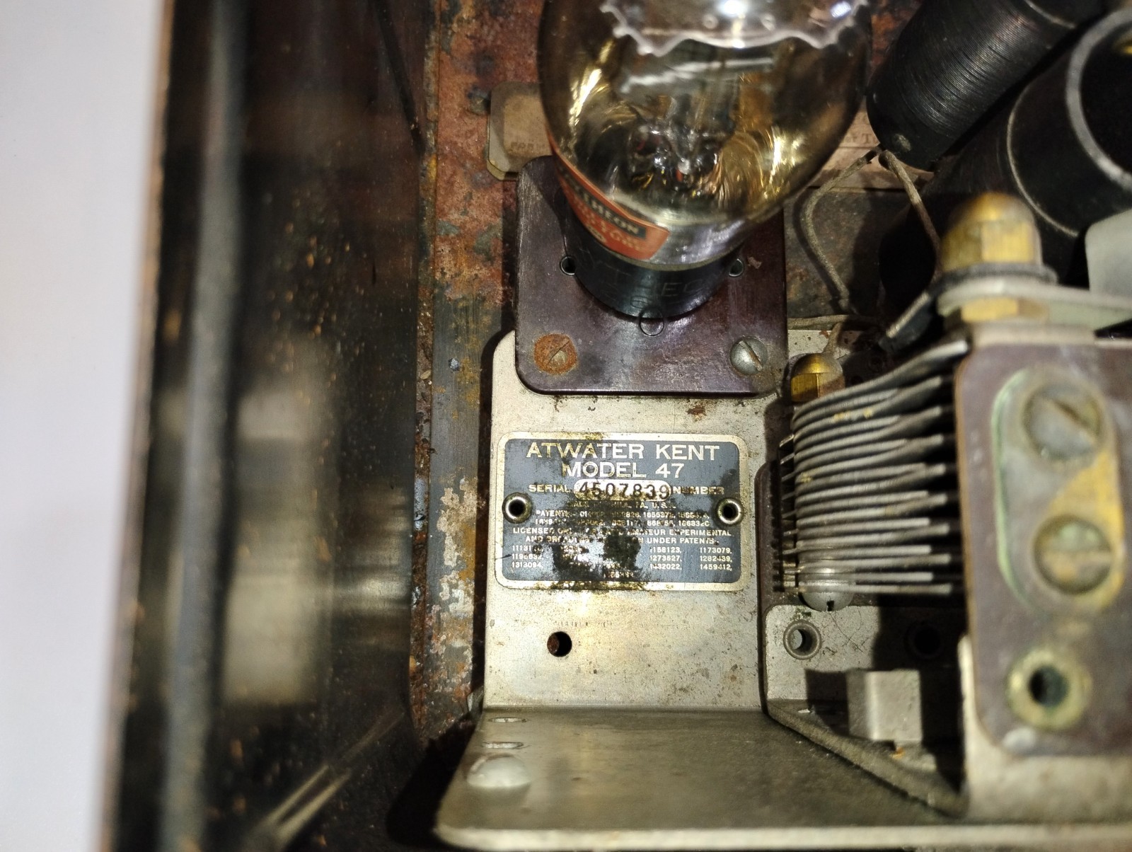 Antique Atwater Kent Model 47 Tube Radio Metal Case Untested Parts Repair