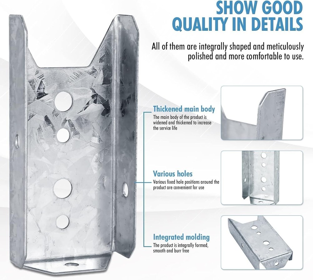 Durable 20-Pack Galvanized Fence Bracket Kit for Quick Install - Includes Screws